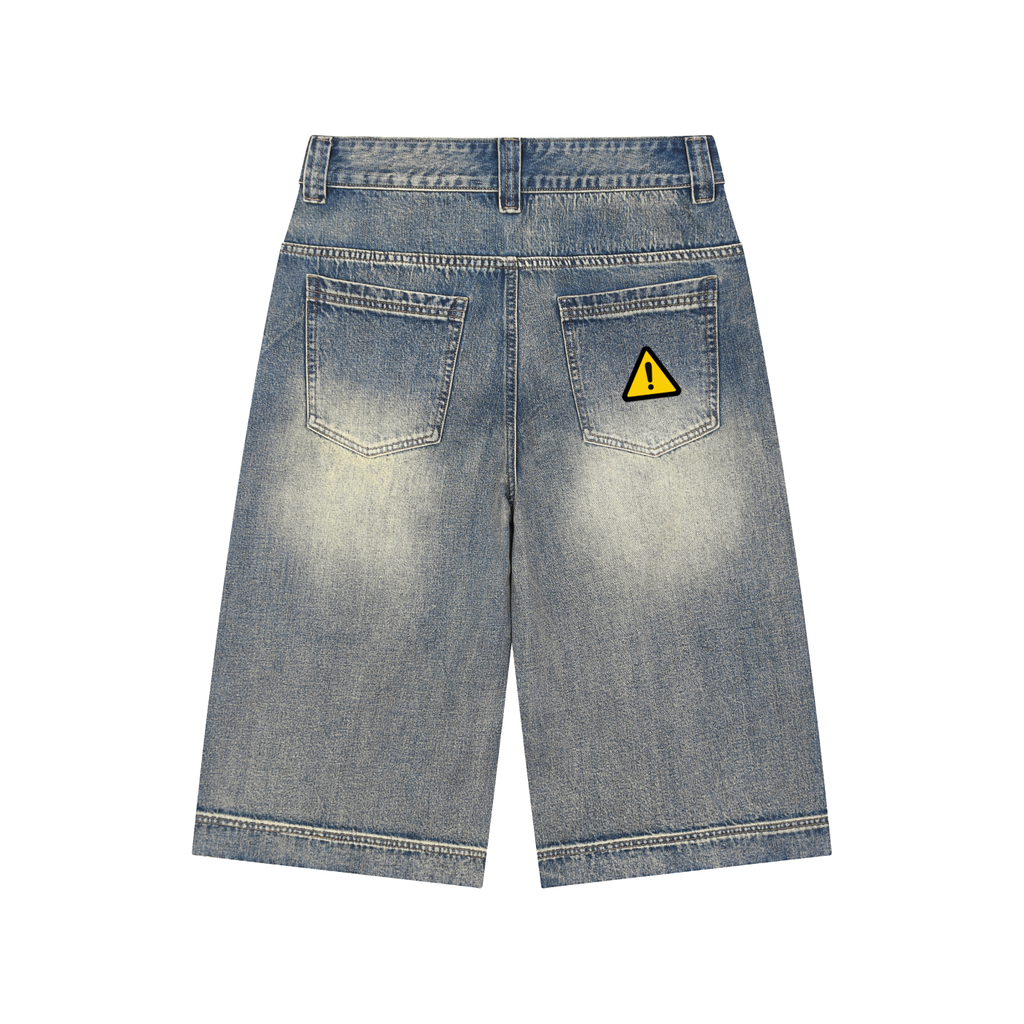 Vintage Wash Baggy Denim Shorts
